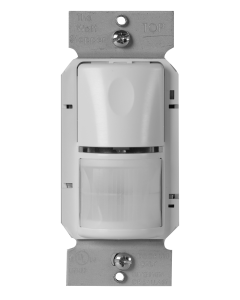 The WS-250 Passive infrared (PIR) Wall Switch Sensor turns lighting on and off based on occupancy and ambient light level. It replaces existing wall switches and fits behind a standard decorator wall plate. The WS-250 improves on the WS-200, featuring a s