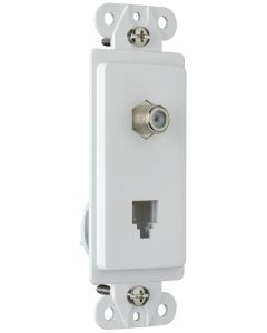 Pass & Seymour® Decorator Combination Telephone Jack & Cable TV Connector, White