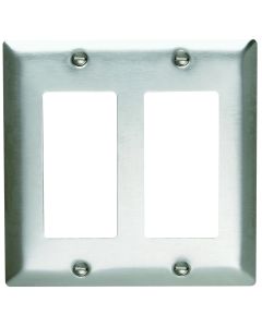 Pass & Seymour® 2-Gang Decorator Opening, 302 Stainless Steel