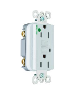15A 125V Pass & Seymour® Hospital Grade GFCI Receptacle, White