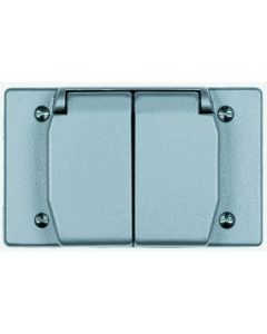Legrand Pass & Seymour®  1-Gang Heavy Cast Aluminum Cover Duplex Receptacle Horizontal, Gray