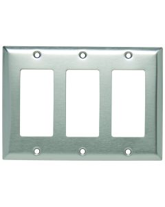 Pass & Seymour® 3-Gang Decorator Opening 302 Stainless Steel