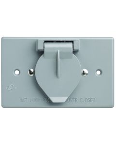Legrand Pass & Seymour®  Cast Weatherproof Self Closing Cover, Motor Base, Horizontal, Gray