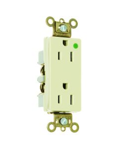 15A 125V Pass & Seymour® Heavy-Duty Decorator Hospital Grade Receptacle, Ivory