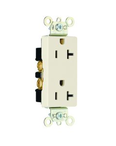 20A 125V Pass & Seymour® Heavy-Duty Decorator Spec Grade Receptacle, Light Almond