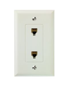 Pass & Seymour® Decorator Duplex Modular Jack With Smooth Plate, Light Almond