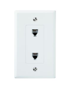 1 Gang 2 Opening Legrand Pass & Seymour® Decorator Duplex Modular Jack with Smooth Plate, White