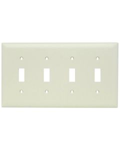 Pass & Seymour® 4-Gang Toggle Switch Opening, Light Almond