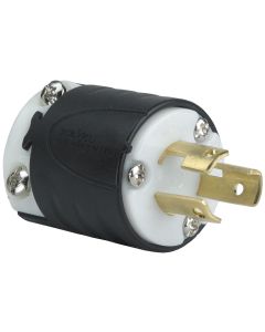 15A 250V Pass & Seymour® NEMA L615 Plug, Black Back, White Front Body