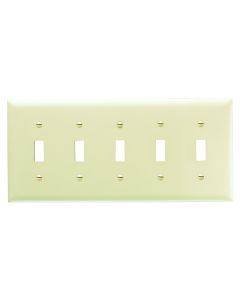 Pass & Seymour® 5-Gang Toggle Switch Opening, Ivory