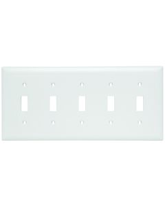 Pass & Seymour® 5-Gang Toggle Switch Opening, White