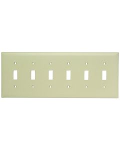 Pass & Seymour® 6-Gang Toggle Switch Opening, Ivory