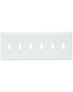 Pass & Seymour® 6-Gang Toggle Switch Opening, White