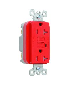20A 125V Pass & Seymour® Spec Grade Tamper-Resistant  Duplex GFCI, Red
