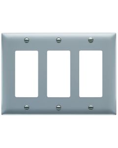 Pass & Seymour® 3-Gang Decorator Opening, Gray