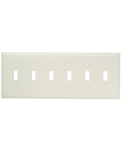 Pass & Seymour® 6-Gang Toggle Switch Opening, Light Almond
