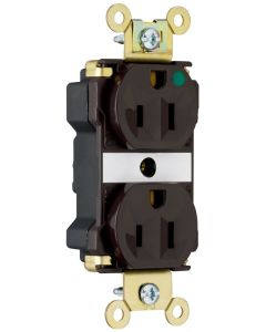 15A 125V Pass & Seymour® PlugTail™ Extra Heavy-Duty Hospital Grade Receptacle, Brown