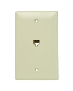 1-Gang Pass & Seymour® Opening Modular 4 Conductor Telephone Jack with Wall Plate, Ivory