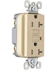 20A 125V Pass & Seymour®  Spec Grade Tamper-Resistant  Duplex GFCI, Ivory