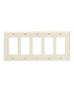 Pass & Seymour® TradeMaster 5-Gang Decorator Openings, Light Almond
