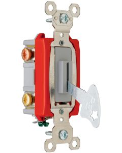 20A 120/277V Pass & Seymour® Industrial Extra Heavy-Duty Specification Grade Lock Switch Back & Side Wire, Gray