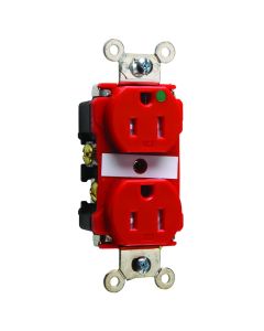 15A 125V Pass & Seymour® Tamper-Resistant Hospital Grade Receptacle, Red