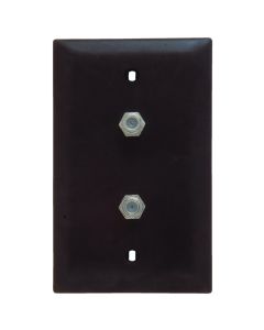 1-Gang Pass & Seymour® Two F Type Coax Connectors with Wall Plate, Brown