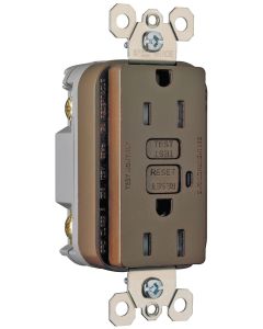 15A 125V Pass & Seymour® TradeMaster®/Spec Grade Tamper-Resistant Duplex GFCI, Brown