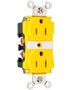 15A 125V Pass & Seymour® Industrial Extra Heavy-Duty Spec Grade Corrosion-Resistant Receptacle, Yellow