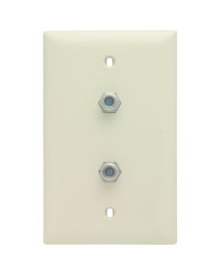Legrand Pass & Seymour® 1-Gang, Two F Type Coax Connector with Wall Plate, Light Almond.