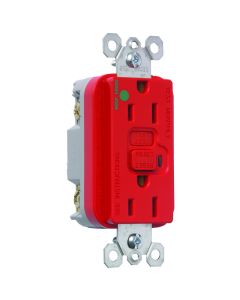 15A 125V Pass & Seymour® Hospital Grade Duplex GFCI, Red
