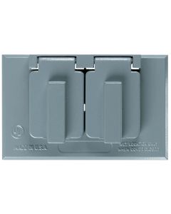 Legrand Pass & Seymour® Cast Weatherproof Cover Duplex Receptacle Horizontal, Gray