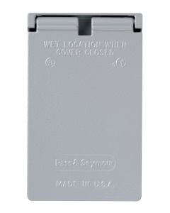 Legrand Pass & Seymour® Cast Weatherproof Cover Duplex Receptacle Vertical, 5 Screw Mounting, Gray