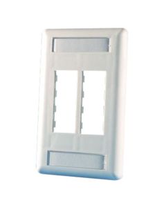 Legrand Ortronics® 1-Gang 4-Port TracJack Faceplate, Fog White