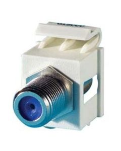 180 Degree Exit F/F 75Ohm Legrand Ortronics® F-Connector Keystone Module, Fog White