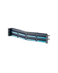 19"x3.5" Legrand Ortronics® Clarity 6 Angled 48-Port Cat6 Patch Panel 6-Port Module, Black