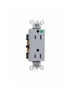 15A 125V Pass & Seymour® Heavy-Duty Decorator Hospital Grade Receptacle, Gray