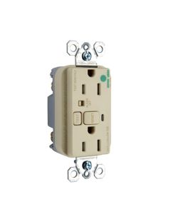 15A 125V Pass & Seymour® TradeMaster® Audible Alarm Tamper-Resistant GFCI Receptacle, Ivory