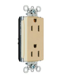 15A 125V Pass & Seymour® Heavy-Duty Decorator Spec Grade Receptacle, Ivory