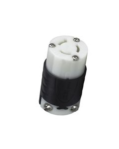 15A 250V Pass & Seymour® NEMA L615 Connector, Black Back, White Front Body