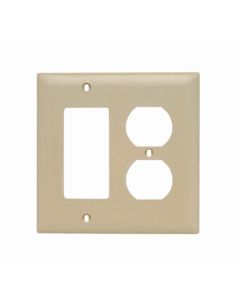 2-Gang Pass & Seymour® Combination Opening, 1 Duplex Receptacle & 1 Decorator, Ivory