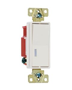20A 120V Pass & Seymour® Pilot Lighted Decorator Switch, White