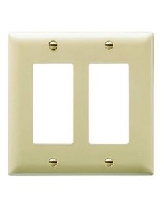 Decorator Wallplate, Two Gang, Ivory