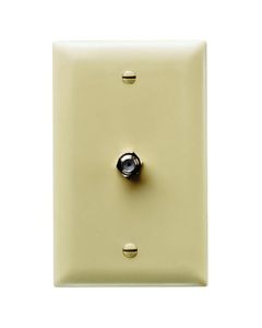 Legrand Pass and Seymour 1-Gang  F-type Coax Connector With Thermoplastic Plate, Ivory