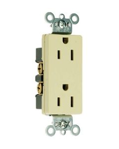15A 125V Pass & Seymour® Heavy-Duty Decorator Spec Grade Receptacle, Ivory
