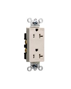 20A 125V Pass & Seymour® Tamper-Resistant Heavy-Duty Decorator Specification Grade Receptacle, Light Almond