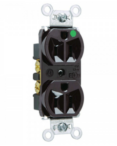 15A 125V Pass & Seymour® Heavy-Duty Hospital Grade Compact Design Duplex Receptacle, Brown