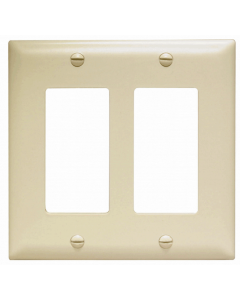 Decorator Wallplate, Two Gang, Light Almond