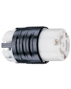 15A 125V Pass & Seymour® NEMA L515 Connector, Black Back, White Front Body