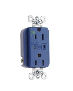 15A 125V Pass & Seymour® Hospital Grade Surge Protective Duplex Receptacle, Blue